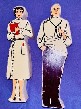 Vintage Guidecraft Wooden Wedgie Career People